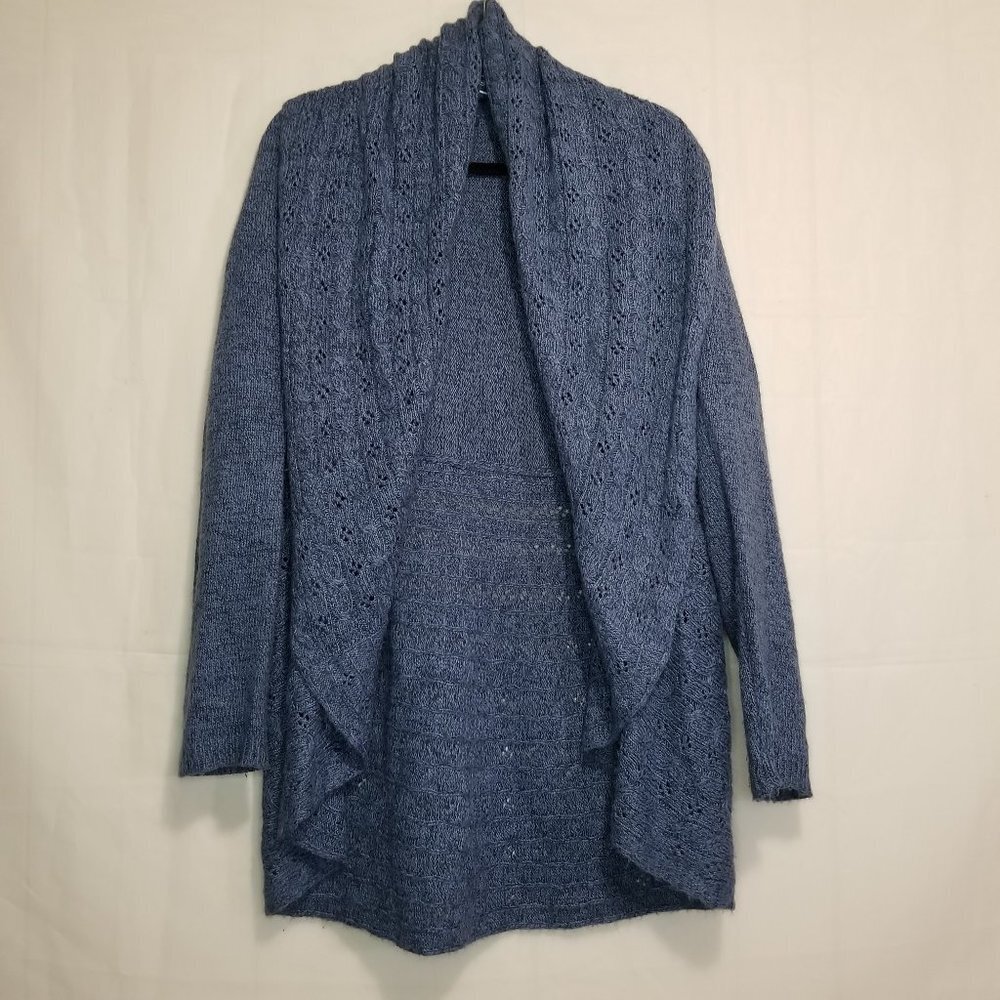 Karen Scott knit circle cardigan slate size XL acrylic open front